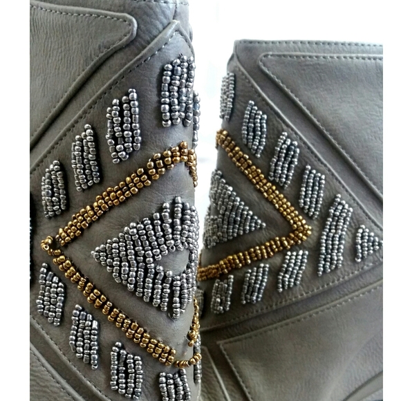 Michael Antonio Studio Cass Taupe Beaded Wedge 6 - Picture 3 of 8